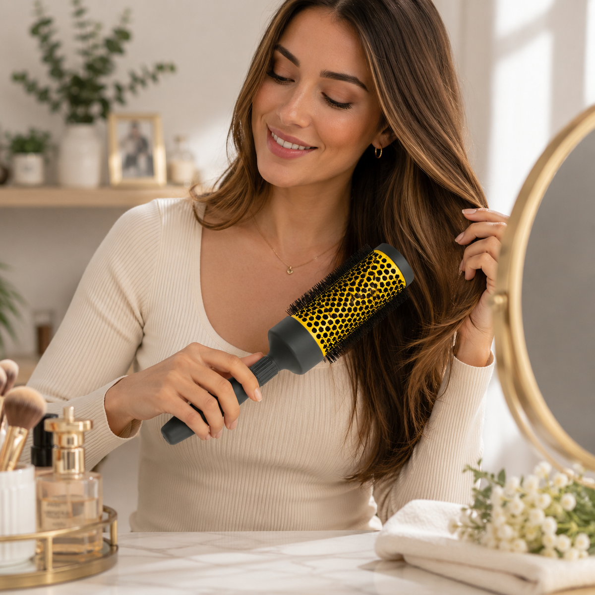 Ceramic Round Detangling Hair Brush